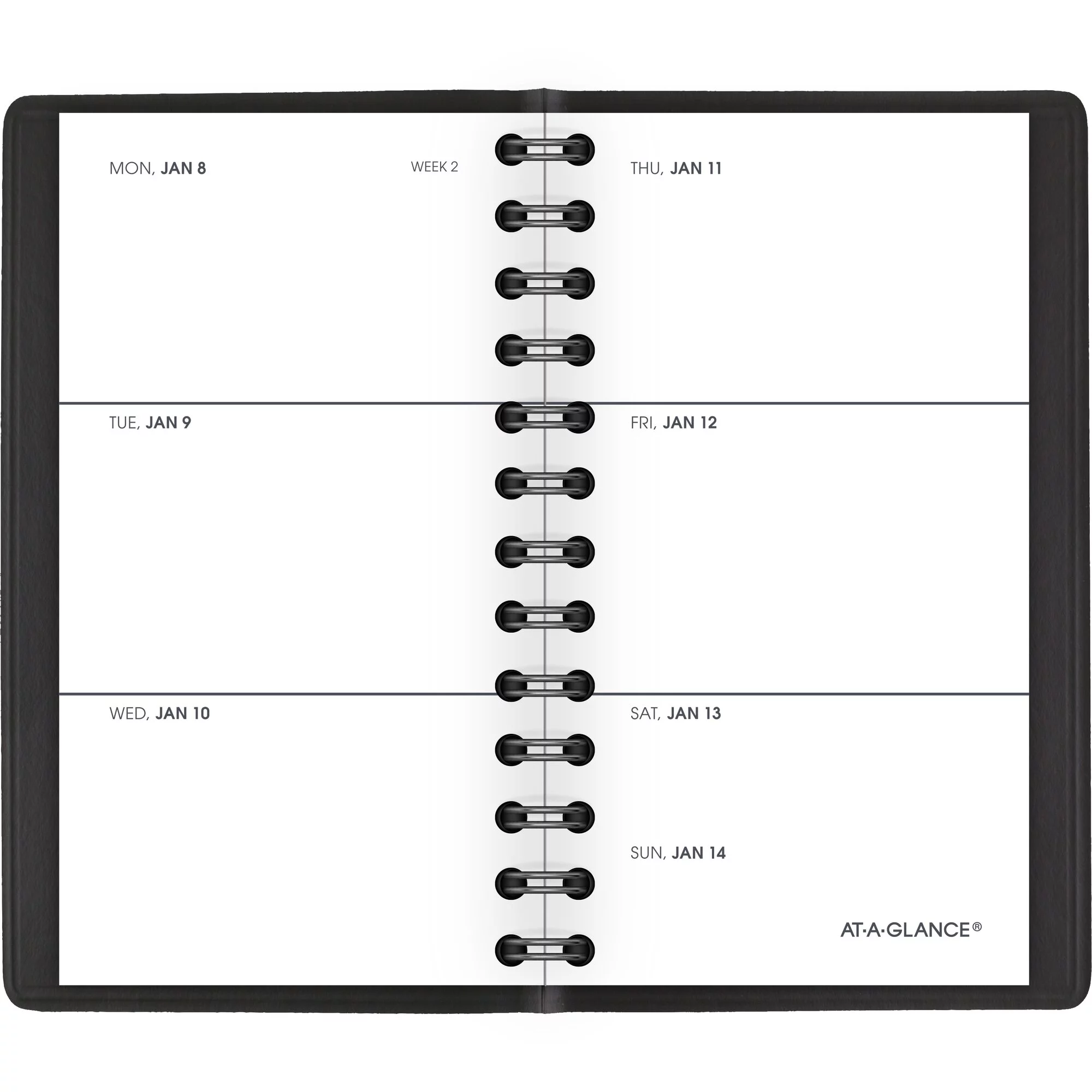 AT-A-GLANCE 2024 Weekly Planner Black Pocket 2 12 x 4 12 - Weekly Planners