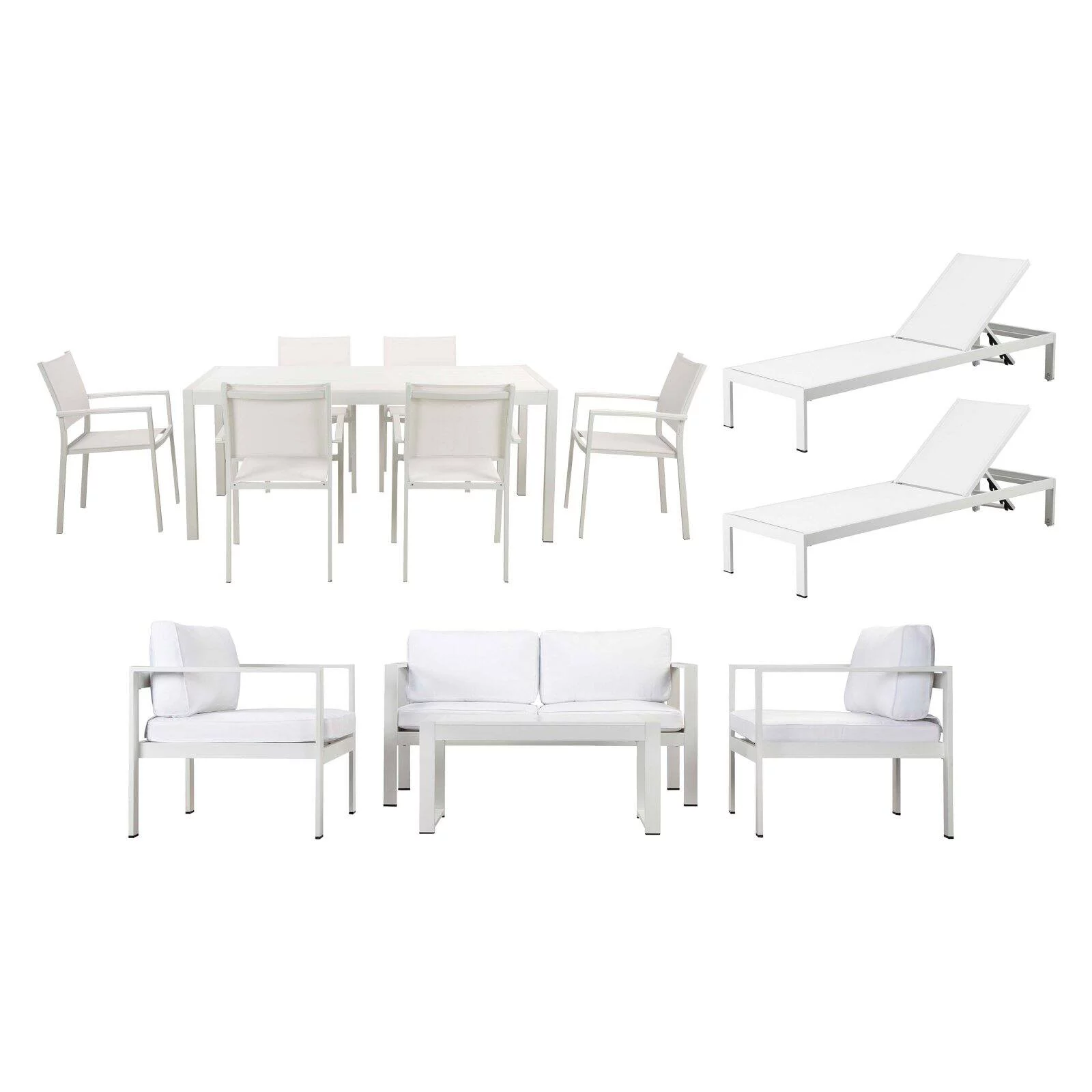 Pangea Home Karen Aluminum 13 Piece Patio Dining and Conversation Set