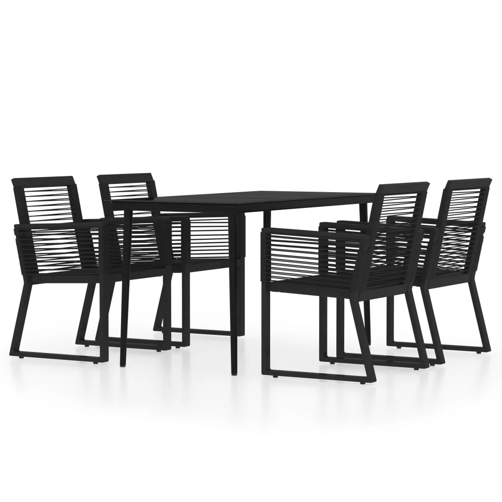 5 Piece Patio Dining Set Black