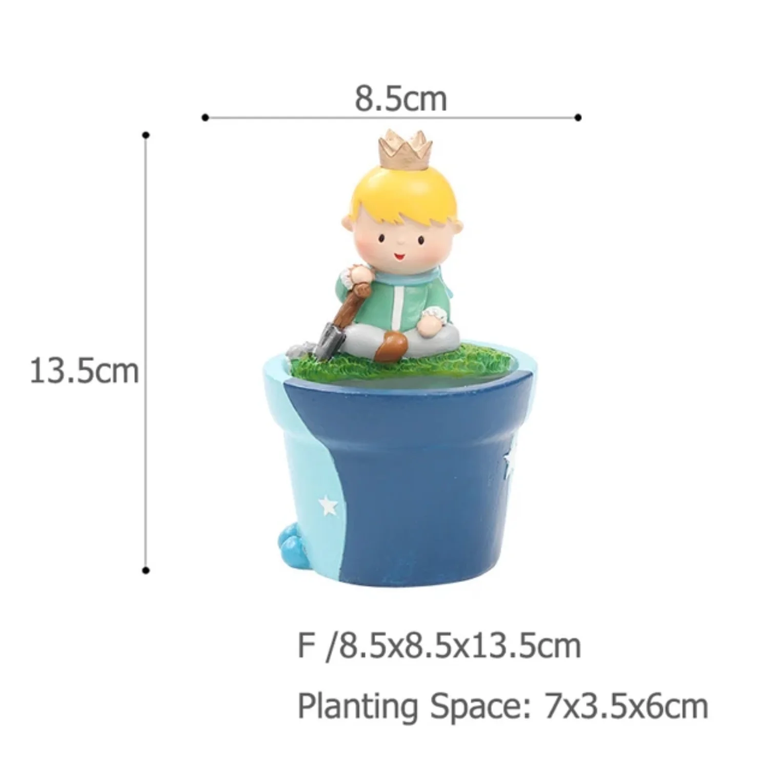Little Prince Planter  Succulents Cactus Plants  Flower Pot  Mini Bonsai Fairy Garden Ornaments   Tabletop Decoration