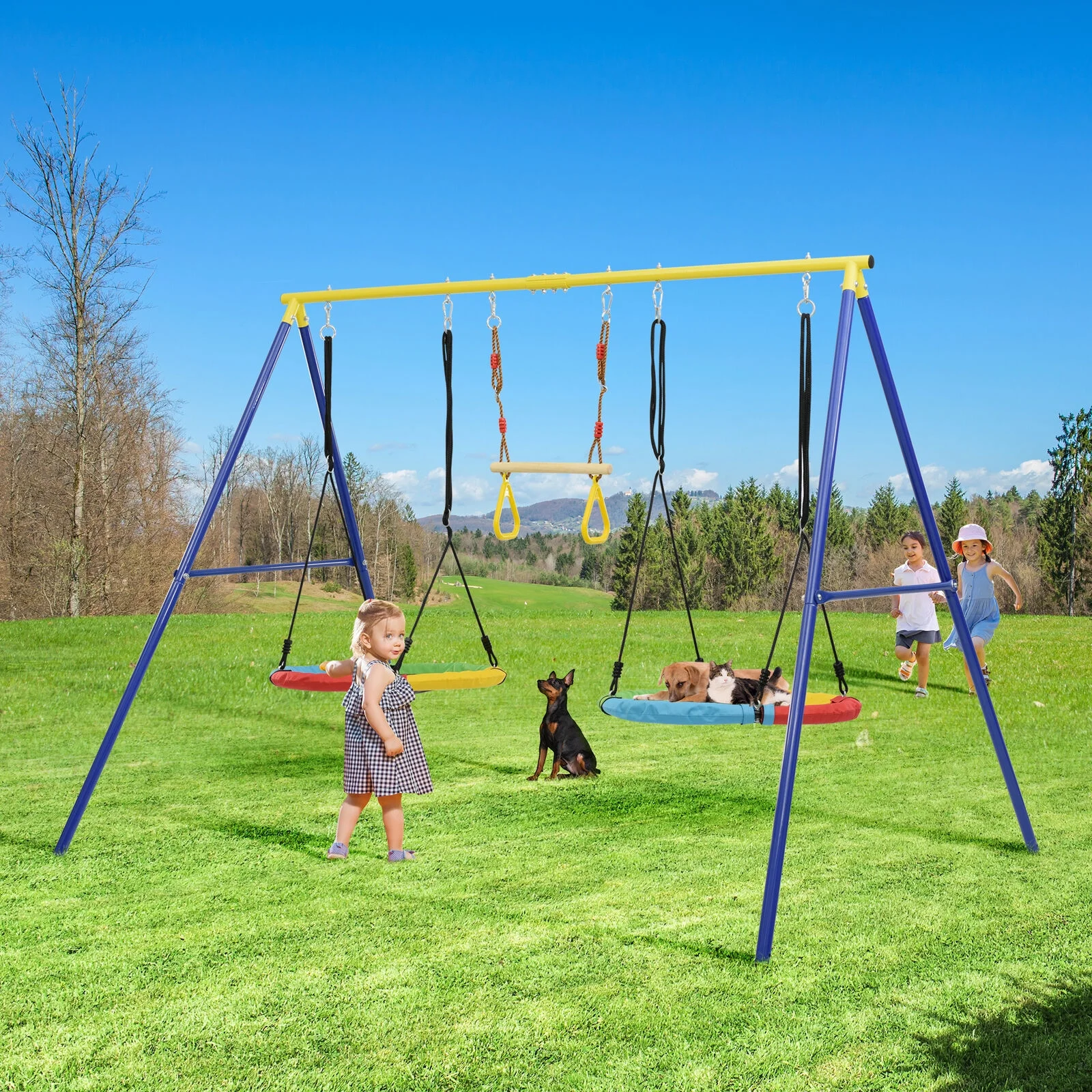 Outdoor Toddler Saucer Swing Set for Backyard,Playground Tree Swing Set s with