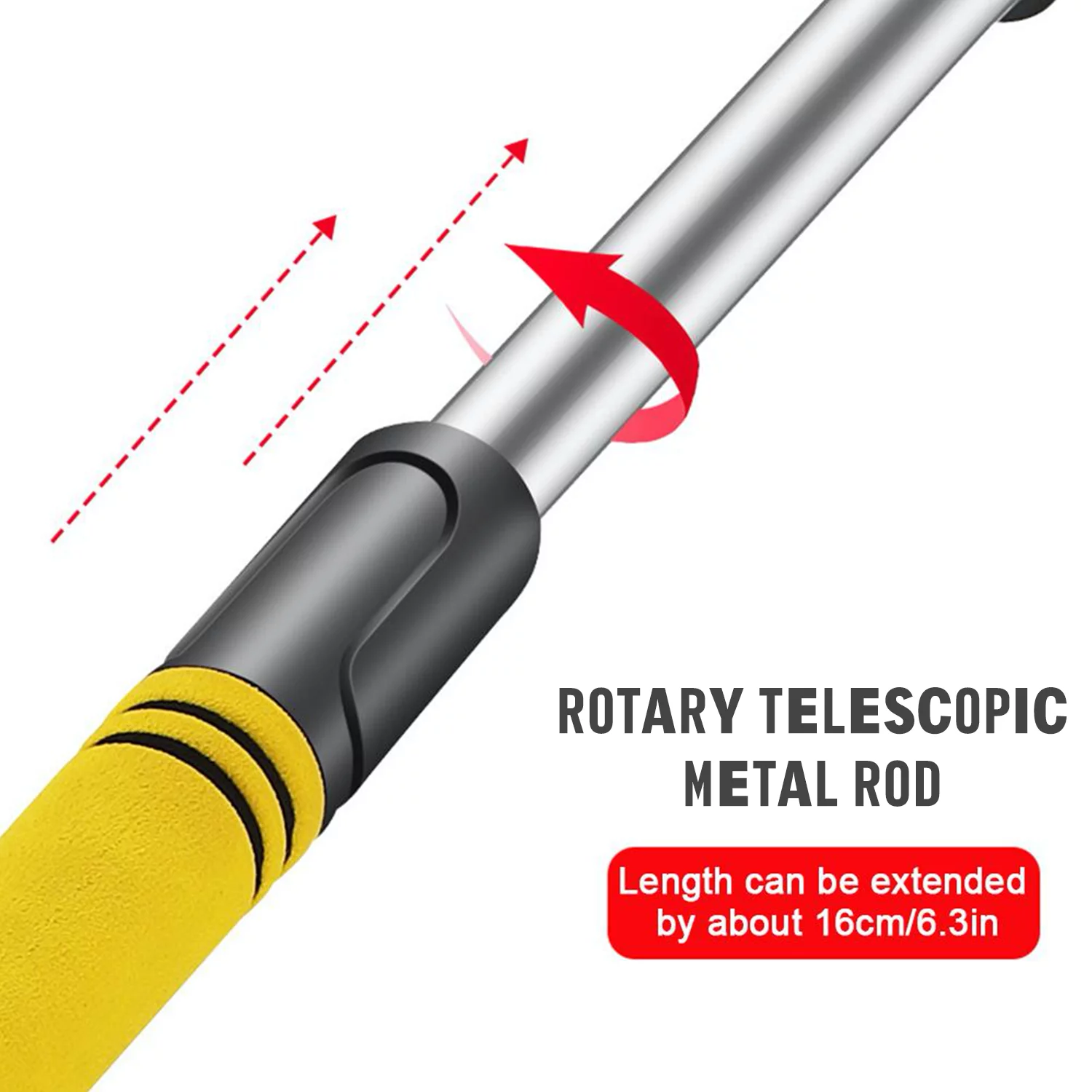 Samantha Cars Extendable Snow Brush with Ice Scraper and Foam Grip, Removal Tool, Lightweight Strong Plastic Design Yellow