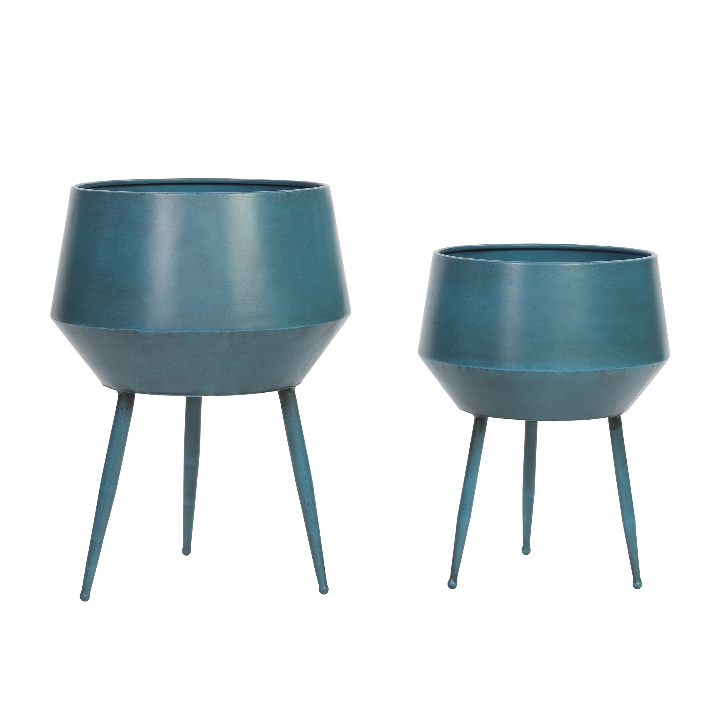 Aspire  Huxley Mid Century Modern Planters, Blue - Set of 2