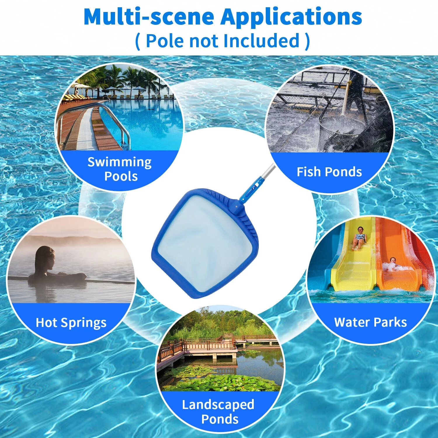 Garden Swimming Pool Cleaning Net Leaf Skimmer Rake Fine Mesh Hot Tub Spa Pond