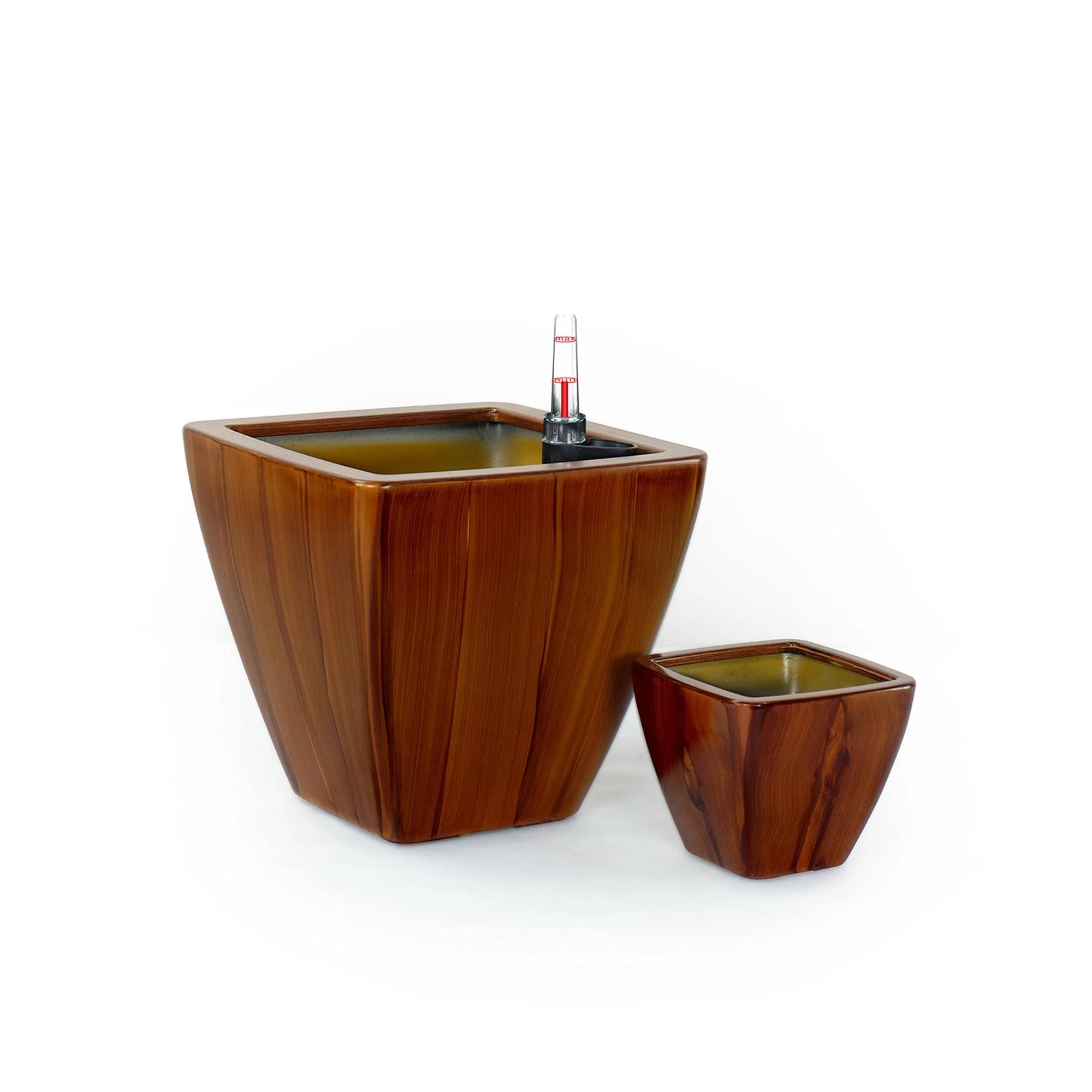 2-Pack Smart Self-watering Square Cone Planter Pot Dark Brown