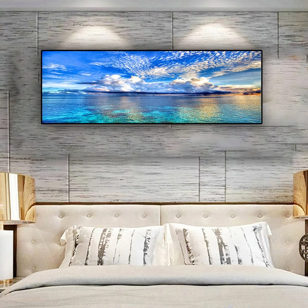 Canvas Painting Wall Art Natural Sunset Could Lake Landscape Poster Wall Picture