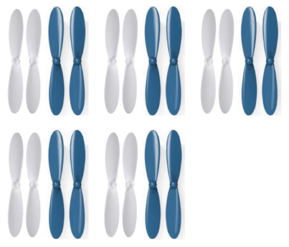 HobbyFlip Blue White Propeller Blades Props Propellers Compatible with Walkera QR Ladybird V1 6-Axis 5 Pack