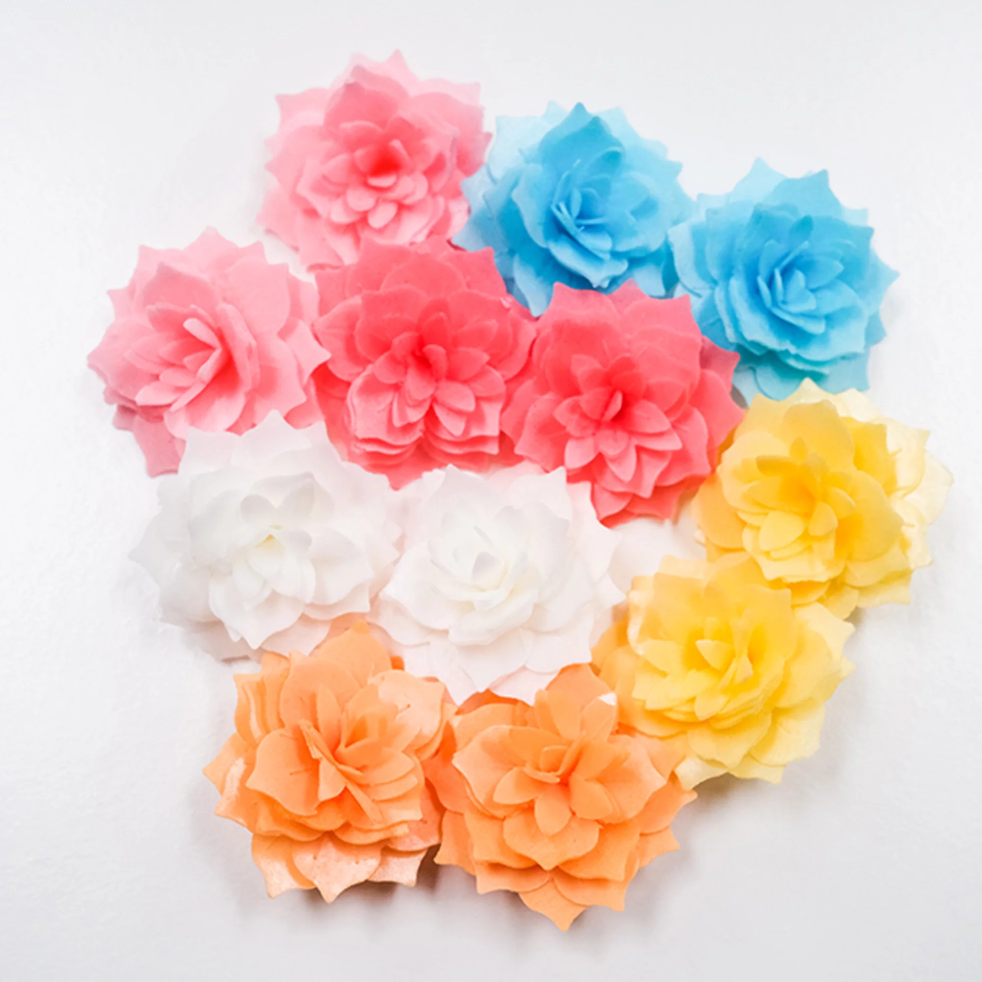 Summer Flower - edible wafer paper flowers - 12 pk
