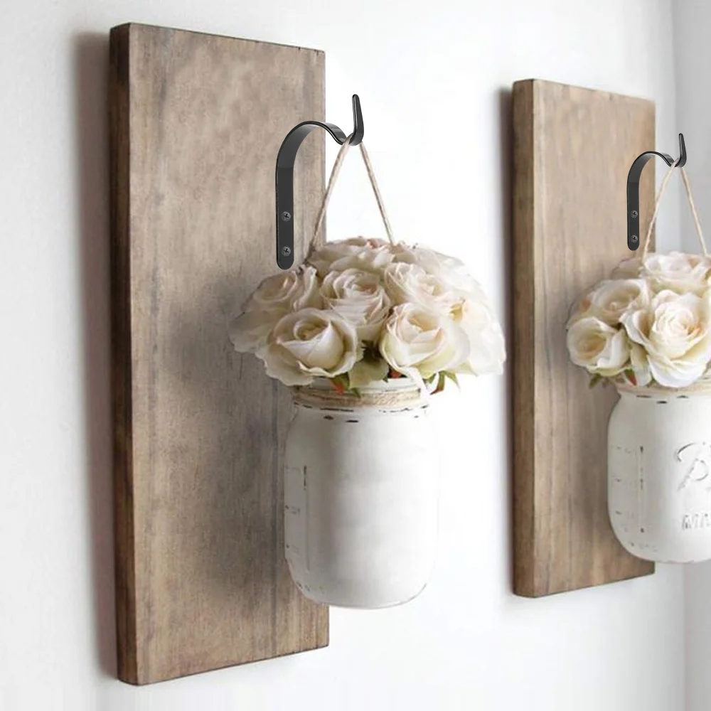 Willstar 10Pcs Indoor Metal Hanging Plant Hooks Basket Brackets Outdoor Garden Wall Decor Plant Hanger Hanging Garden Baskets Pots and Birds Feeder Hang High Up and Pull Down