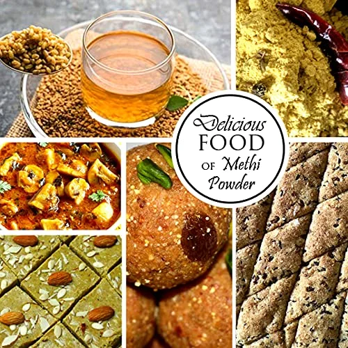 Exotica Fresh Natural Dried Fenugreek Powder | Methi Dana Powder | Indian Spices & Masala (400 Grams)