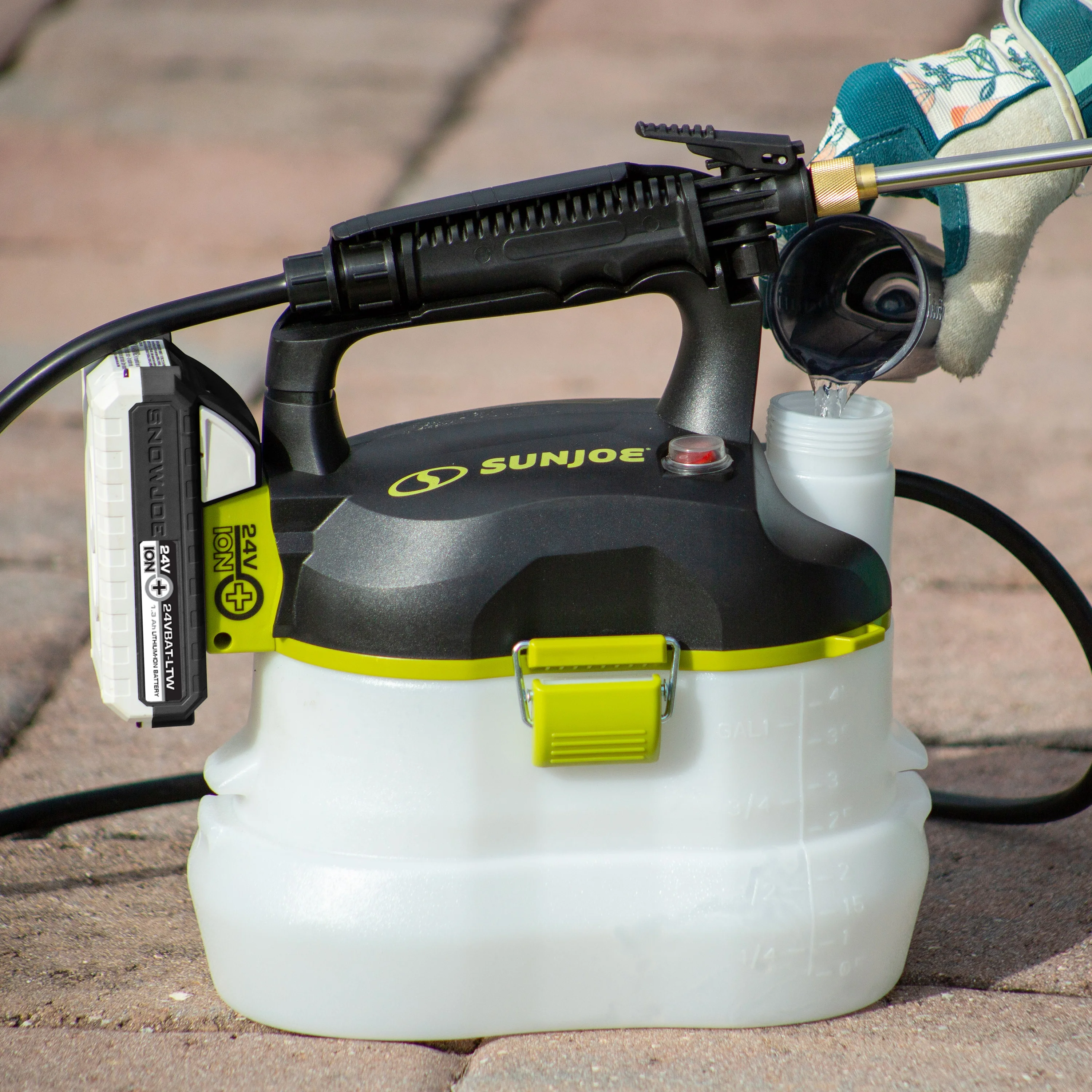 Sun Joe 24V Cordless Multi-Purpose Chemical Sprayer, 1-Gallon, 1.3-Ah Battery & Charger