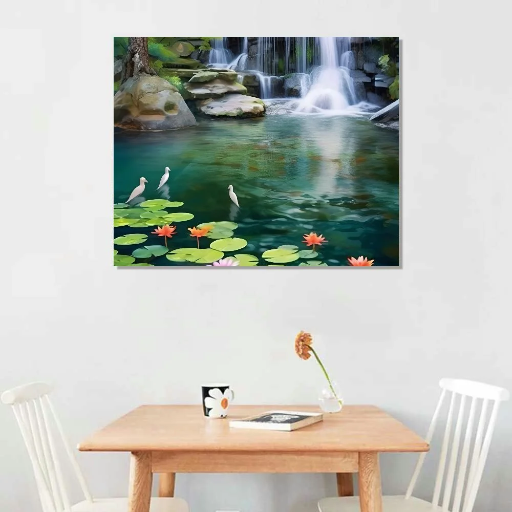 Chilfamy Canvas Prints Wall Art Fall Decor Waterfall Scenery Canvas Wall Art Picture 20x16in for Living Room Bedroom 20x16in