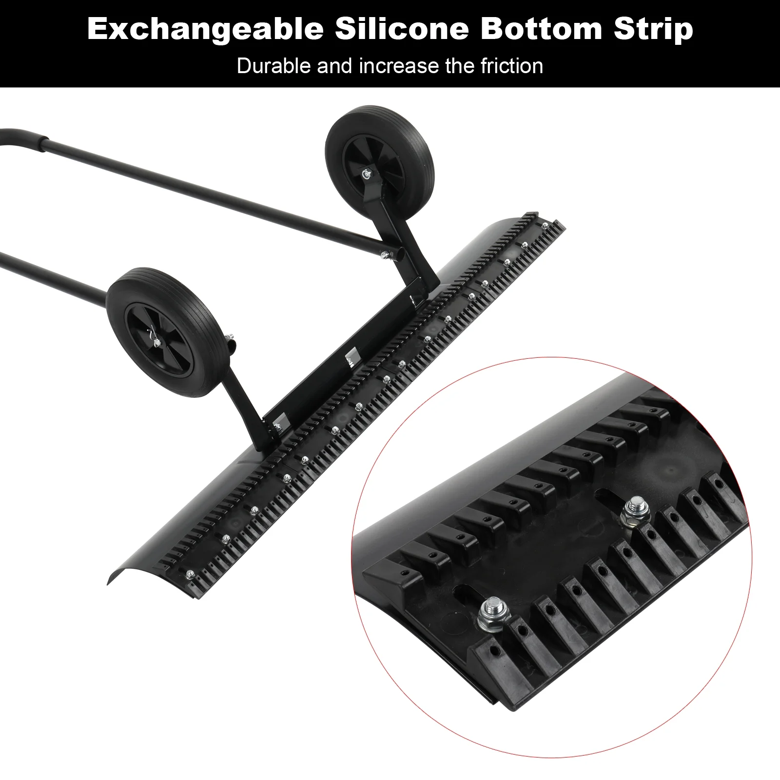 Zimtown Adjustable Wheeled Snow Pusher Wheeled Snow Shovel, Efficient Snow Removal Tool 39