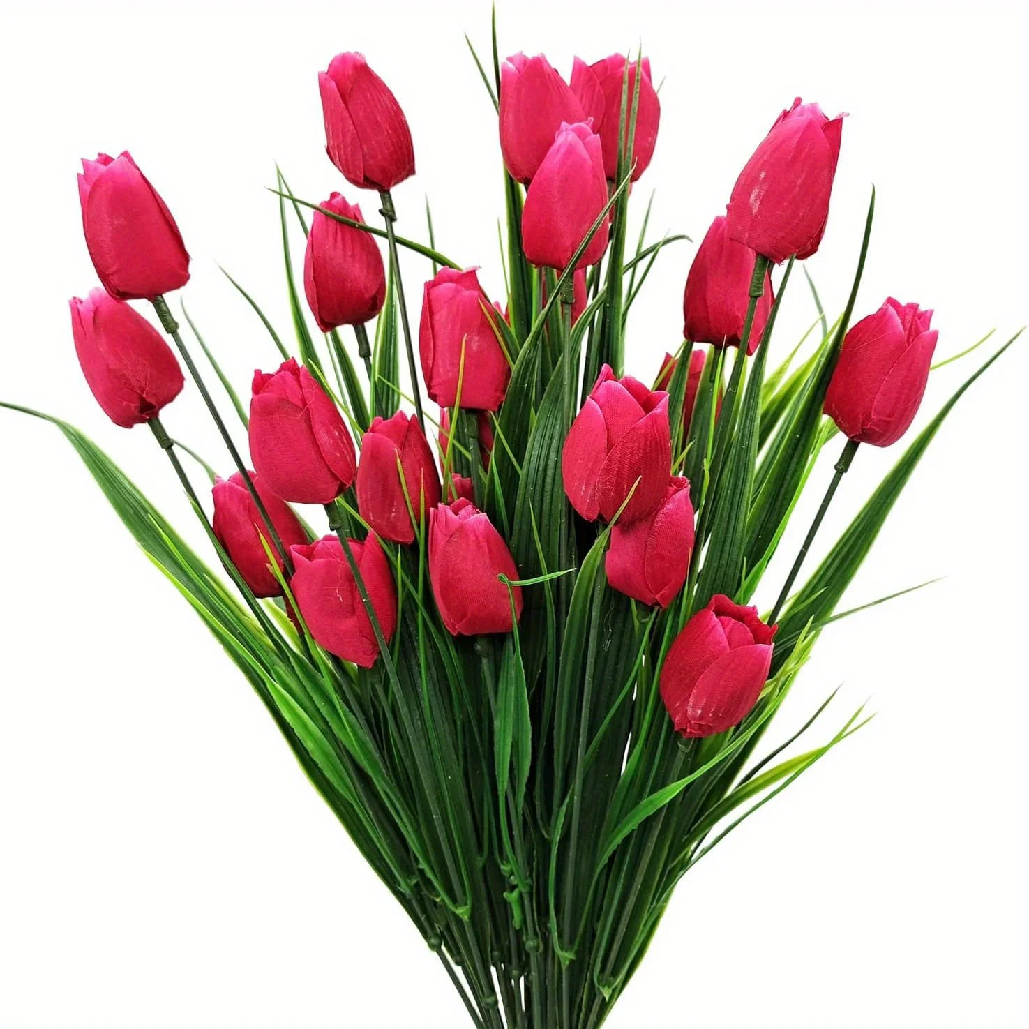 ACMDL  4 Bundles of UV-Resistant Artificial Tulips  Perfect for Indoors & Outdoors Decor!