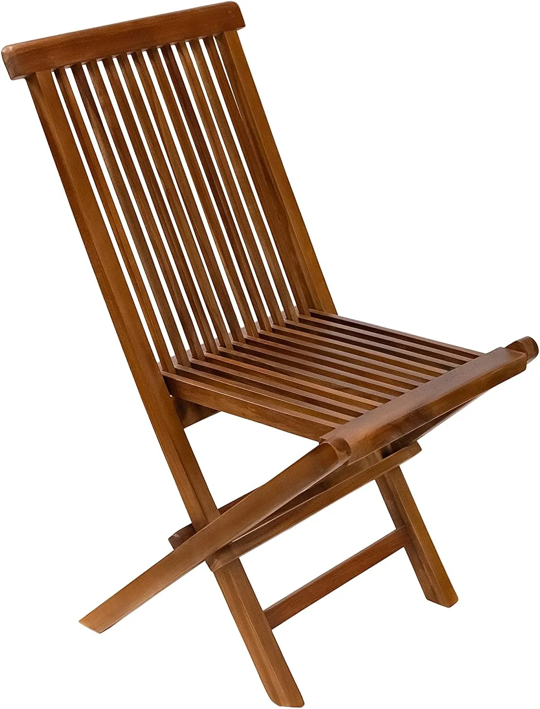 Folding Chair for Indoor and Outdoor Use - Patio, Balcony, Dining (Oiled Finish, Brown)