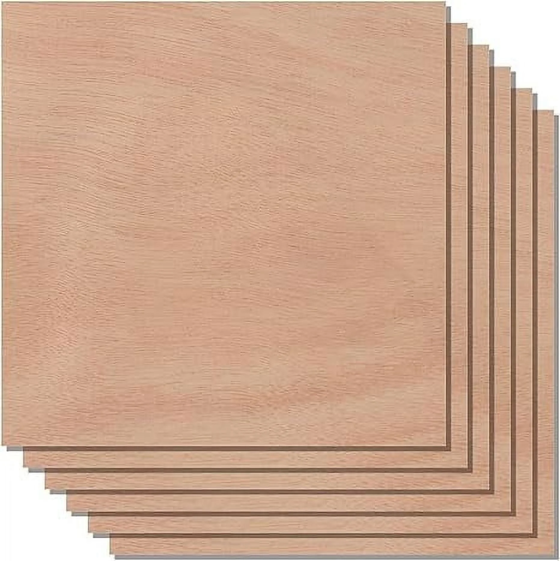 Mahogany Basswood Sheets for Crafts 1/8 inch, 3mm Plywood Sheets for Laser Cutting & Engraving, Wood Burning, Architectural Models, Drawing - 6 Pack Blank Wood Sheets 12 x 12 inch