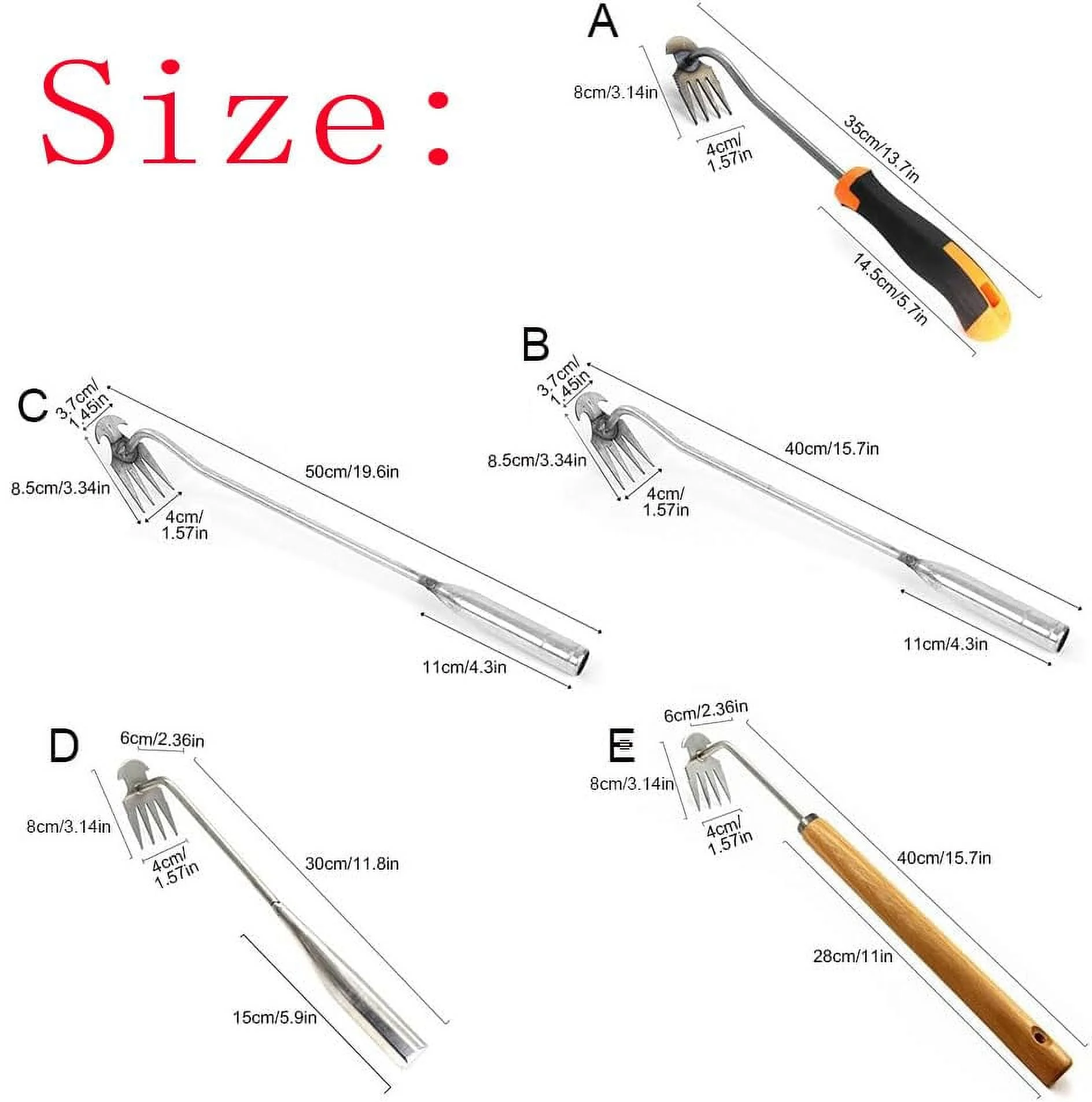 Weeding Artifact Uprooting Weeding Tool, Premium Manganese Steel Forged Weed Puller, Multifunctional Weeder for Yard Farm Weed Removal, High Strength Hand Remover Tool Garden Rake for Garden (B Type)