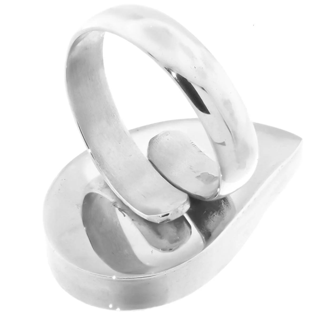 Sz 7 Teardrop Rainbow Titanium Druzy Agate 925 Sterling Silver Ring, 1