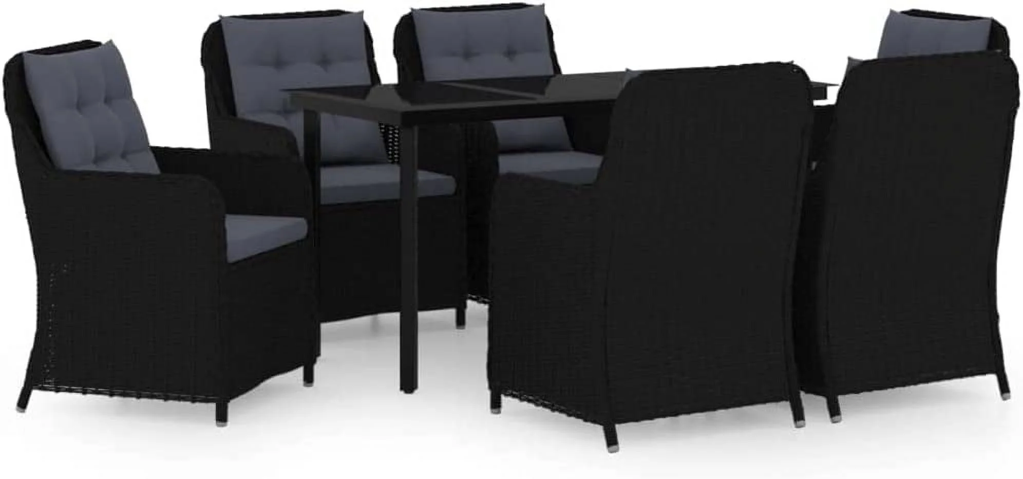 Wicker Patio Furniture Set  Outdoor Patio Chairs Conversation Furniture  for Poorside Garden Balcony 7 Piece Patio Dining Set Brown