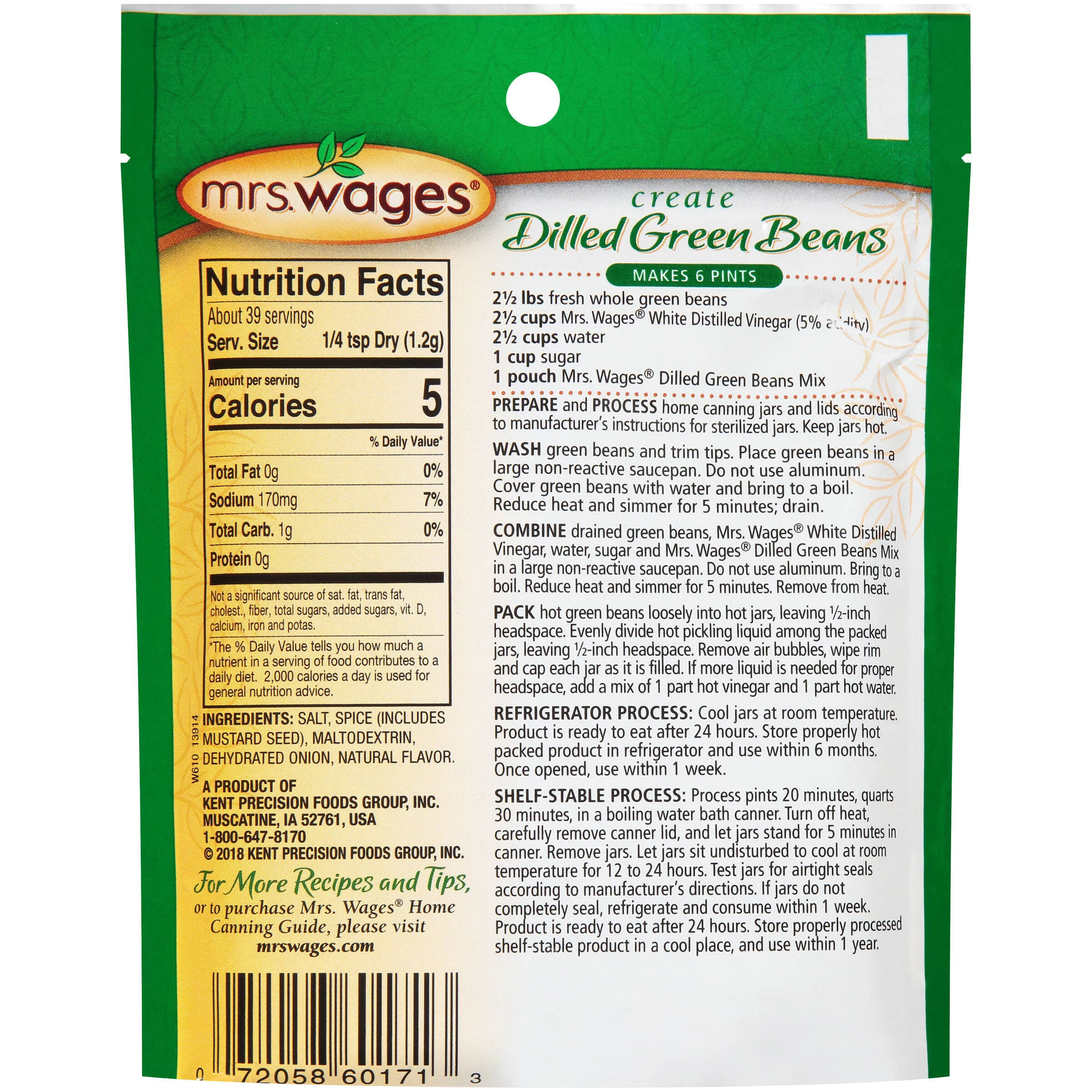 Mrs. Wages Dilled Green Bean Mix