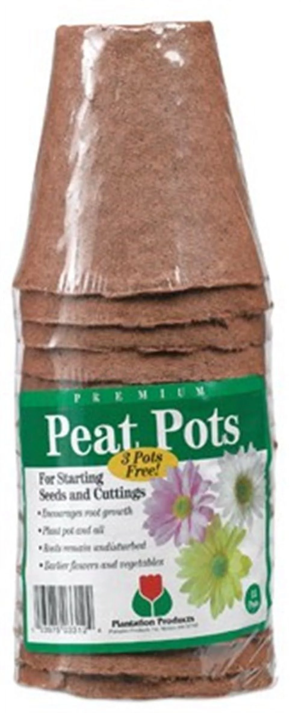 Plantation Products FR312B Round Peat Pots, 3