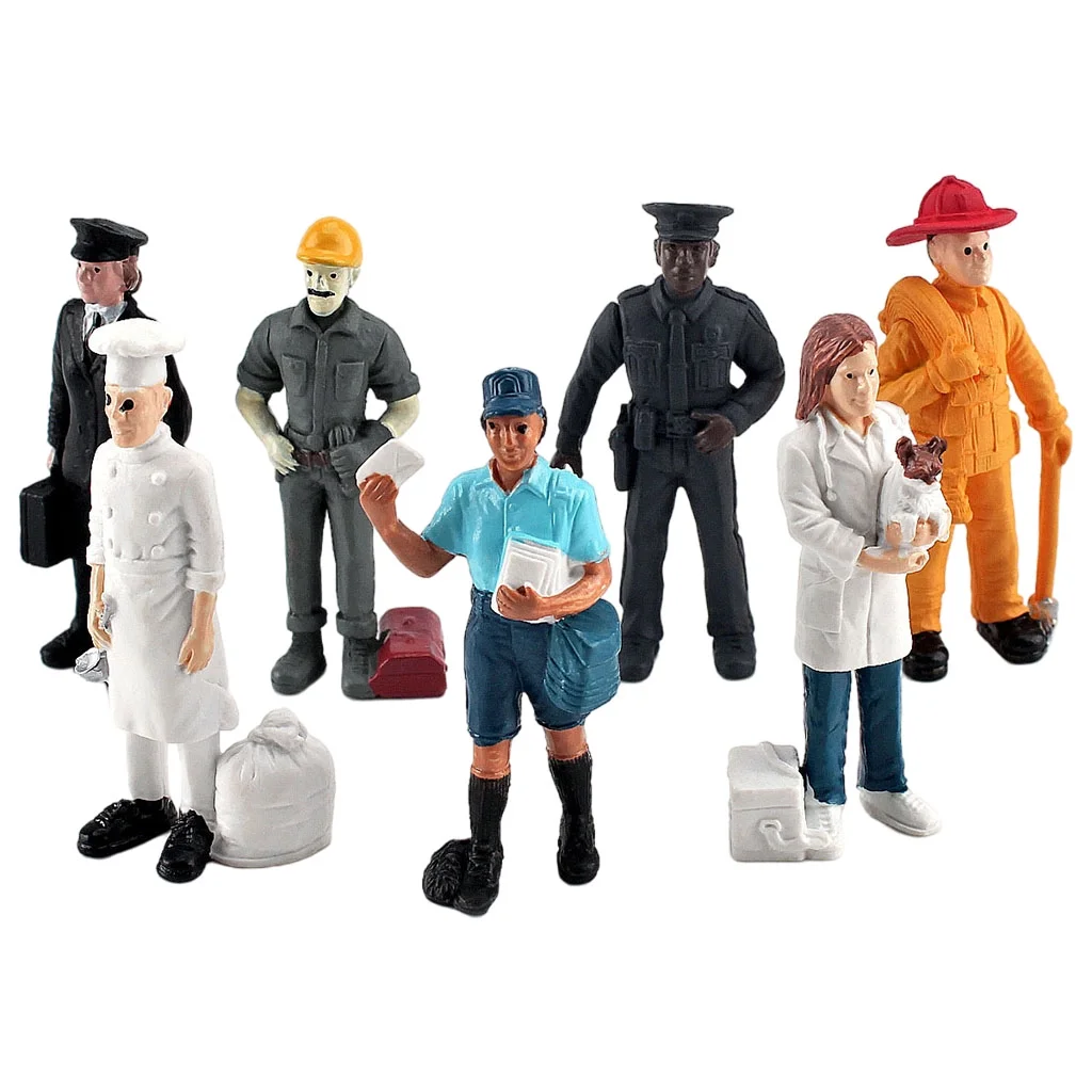 People Figurines 7pcs Trains Architectural Small Dollhouse People Toy People Painted Figures  Painted Model Train People Standing for DIY  Miniature Scenes Railway Layout Landscape