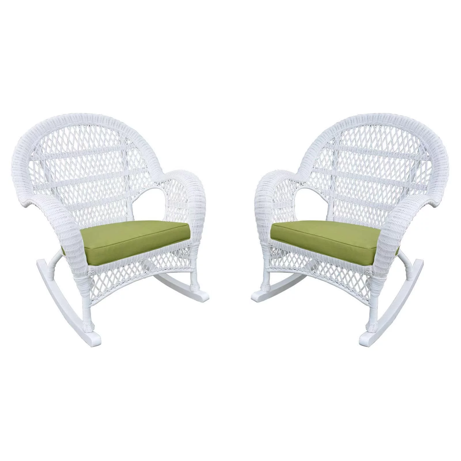 Jeco Santa Maria Wicker Patio Rockers with Optional Cushion - Set of 4