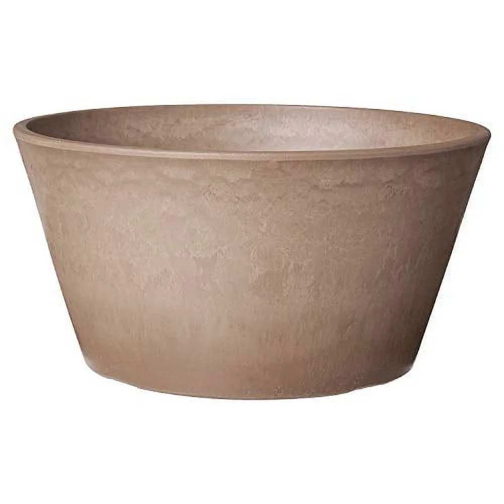Arcadia Garden Products PSW Pot TD25TP Collection Shallow Bulb Pan Planter for Succulents, Bonsai, Fairy Gardens, Herbs, 10-inch, Taupe