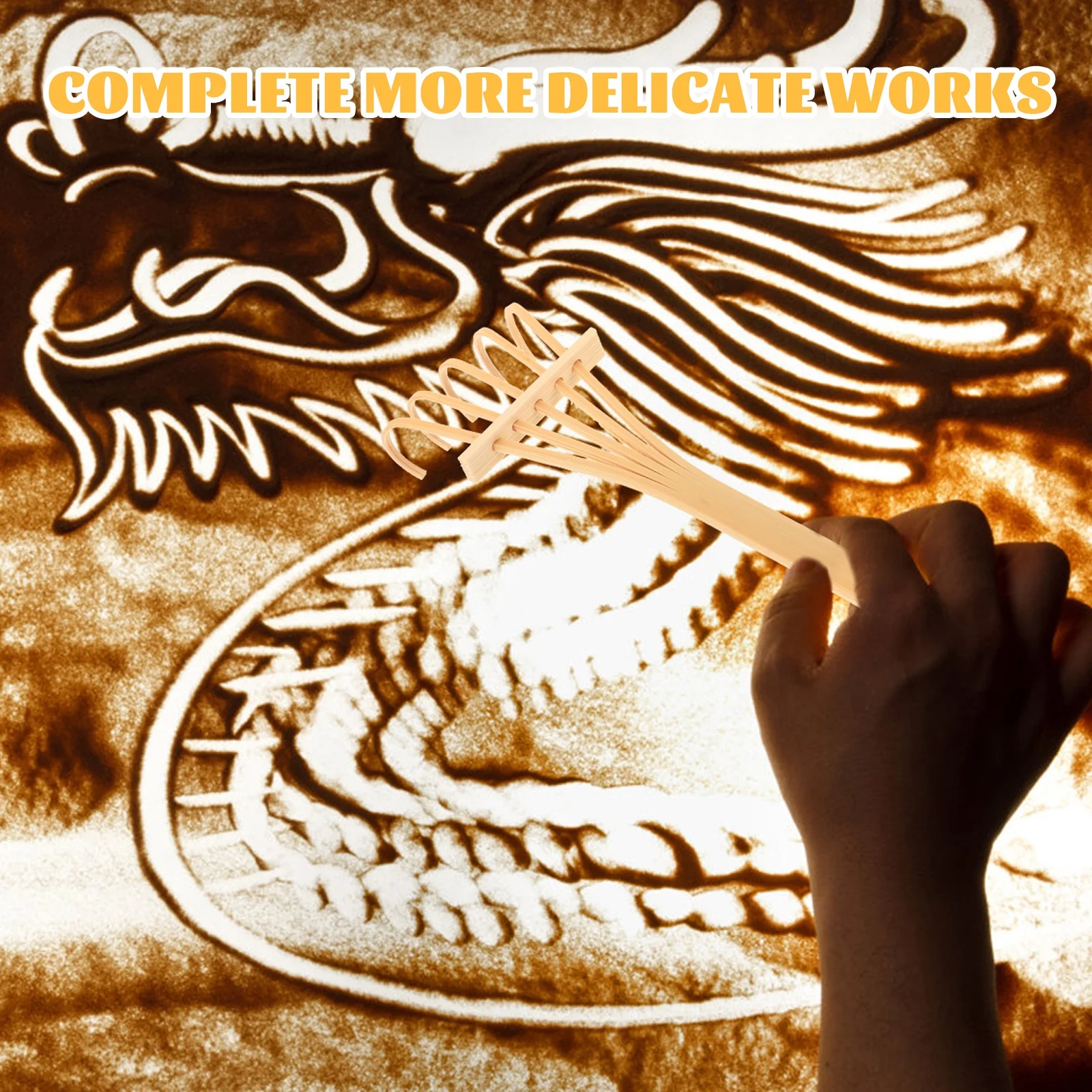 Sand Table Set Decor Mini Zen Garden Tool Office Rake Miniature Sandbox Decorations Wooden