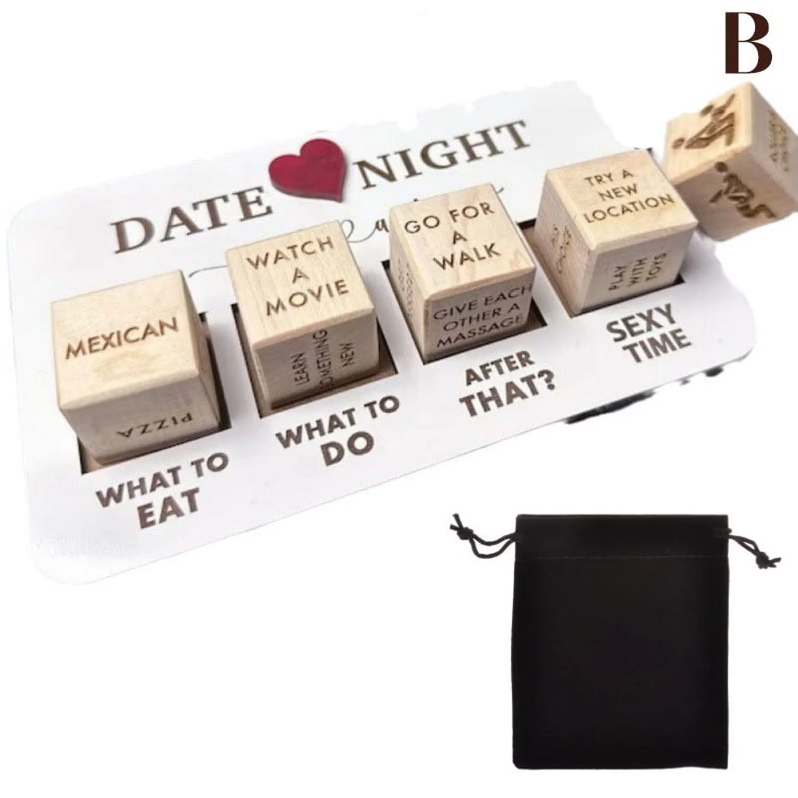 Date Night Dice After Dark Edition, Date Night Wooden Dice Game For Couples, Wood Reusable Couple Dice, Funny Anniversary Date