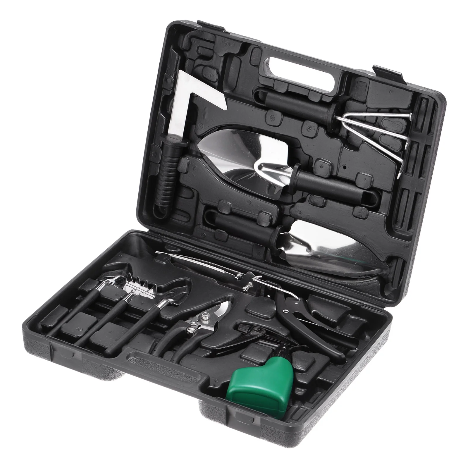 Uxcell 1 Set Garden Tool Sets 10 Pieces Plastic Kits for Gardening, Black