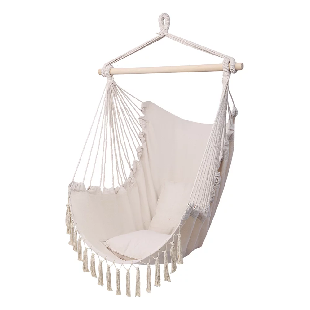 Pillow Tassel Hanging Chair Beige