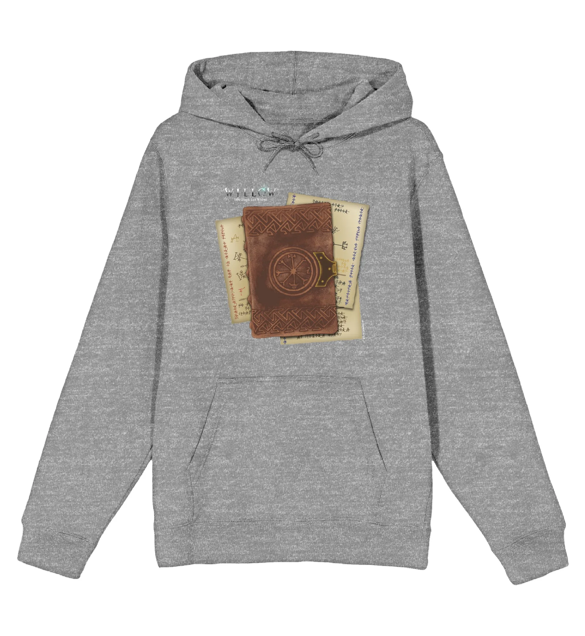Willow Spellbook Adult Heather Gray Long Sleeve Hoodie-Medium