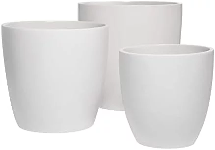 napa round cylinder fiberglass planter, white, 15.5 inch