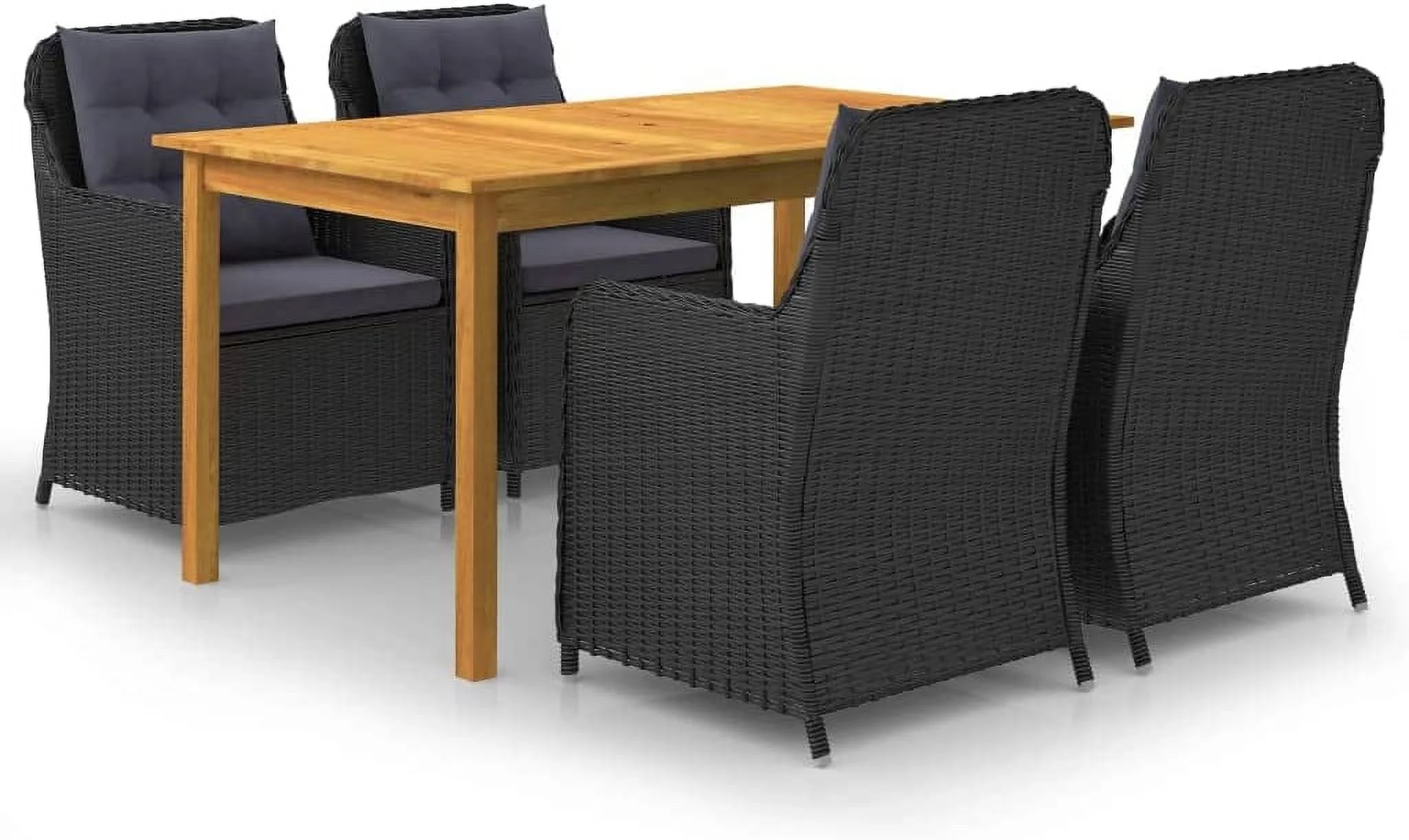 Modern Rattan Patio Conversation Furniture Set Outdoor Patio Chair Garden Lounge for Garden Lawn Backyard 5 Piece Patio Dining Set Brown