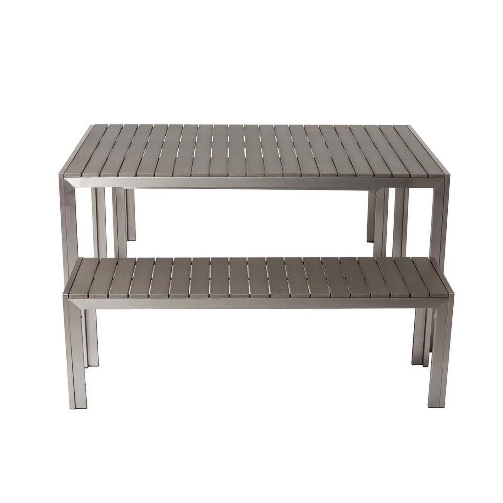 Pangea Home Breeze 3-piece Modern Aluminum Frame Patio Dining Set in Gray