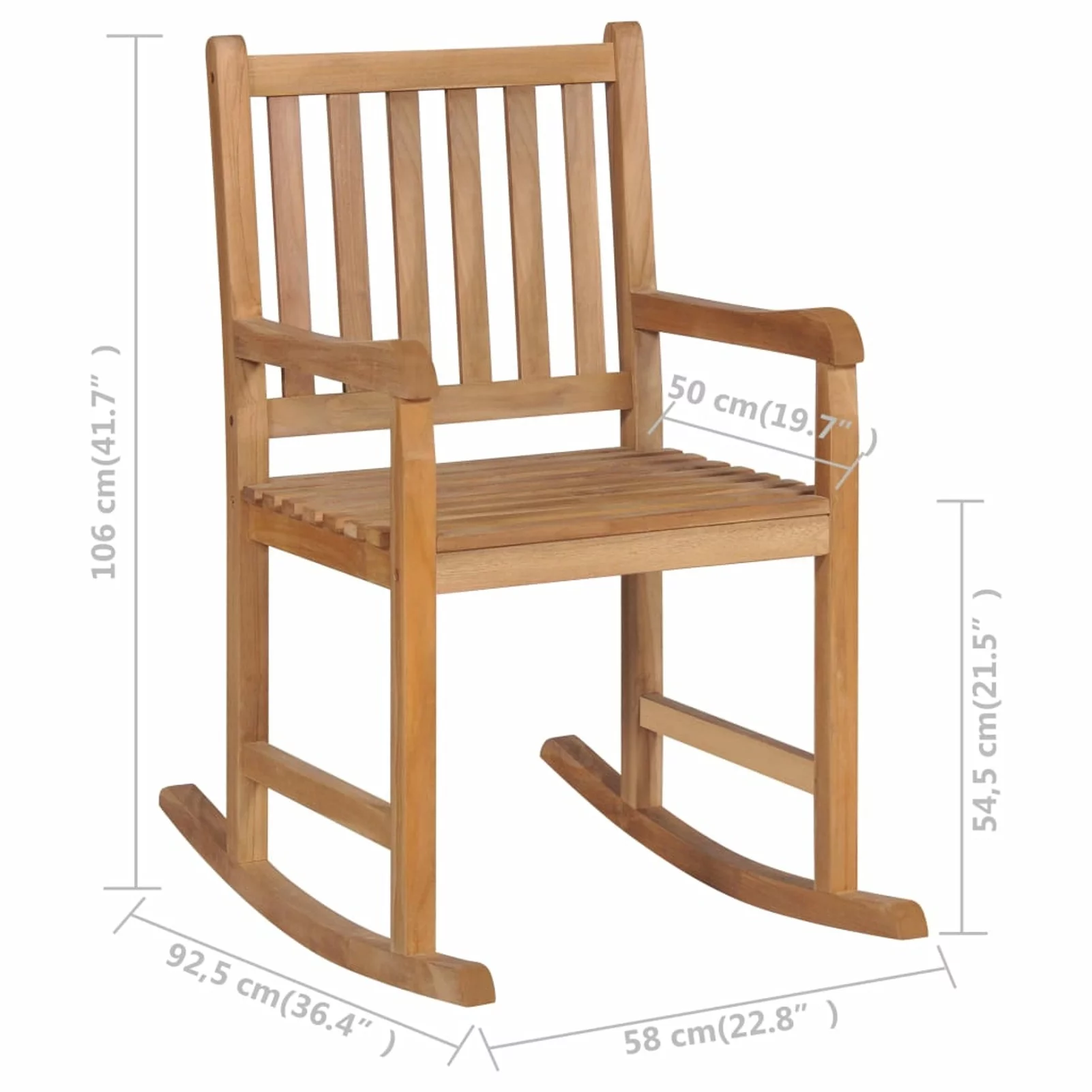 Suzicca Rocking Chair Solid Teak Wood