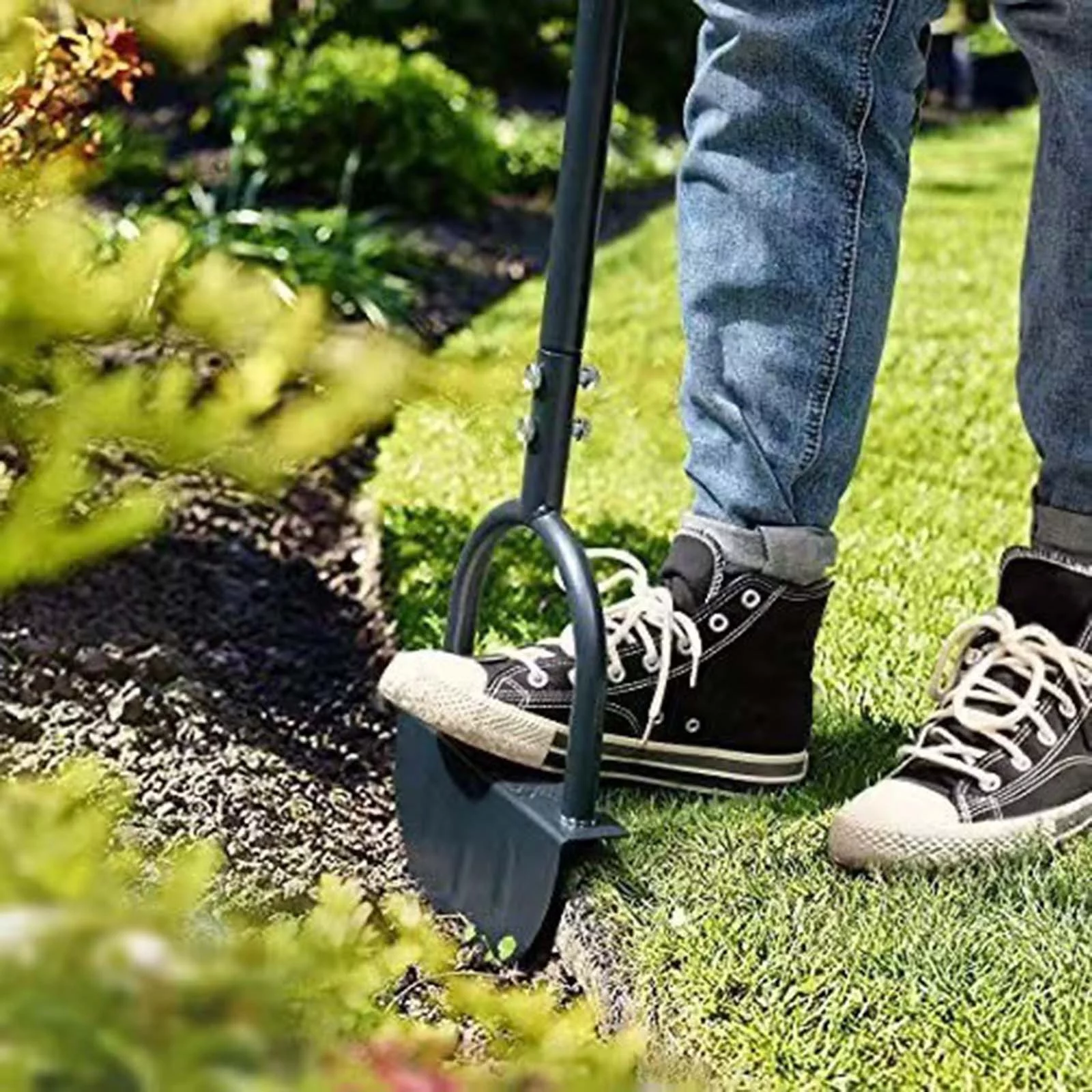 Half Moon Edging Machine With Handle Sawtooth Hand Edging Tool Step Edging Manual Cutting Edge Shovel