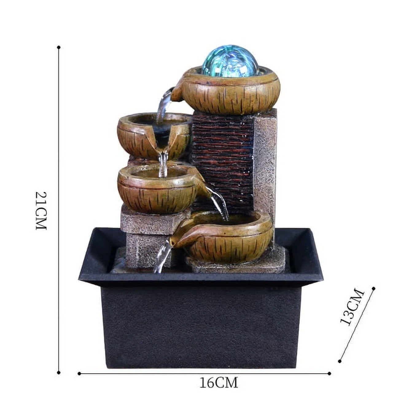 Gifts Desktop Water Fountain Portable Tabletop Waterfall Kit Soothing Relaxation Zen Meditation Lucky Fengshui Home Decorations