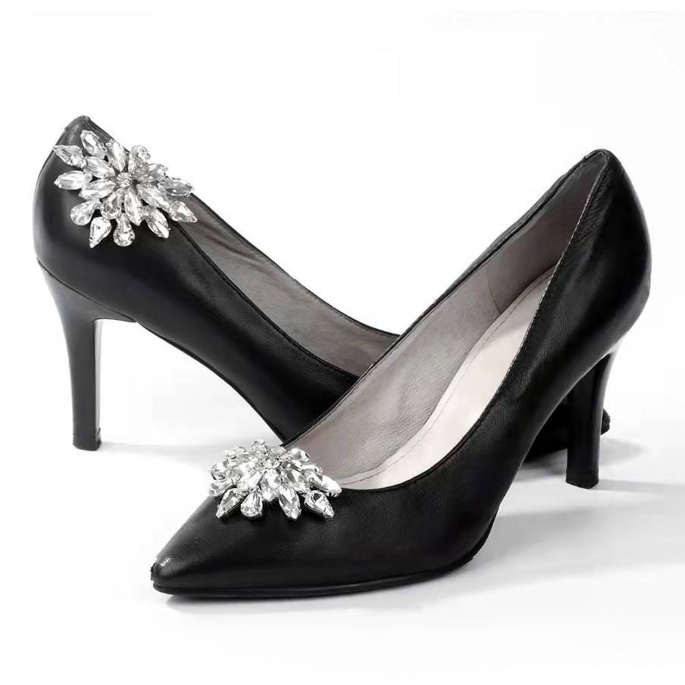 DIY High Heel Accessories Jewelry Rhinestone Shoe Clips Wedding Bridal Shoes Decorations Elegant Detachable Shoes Buckles Silver