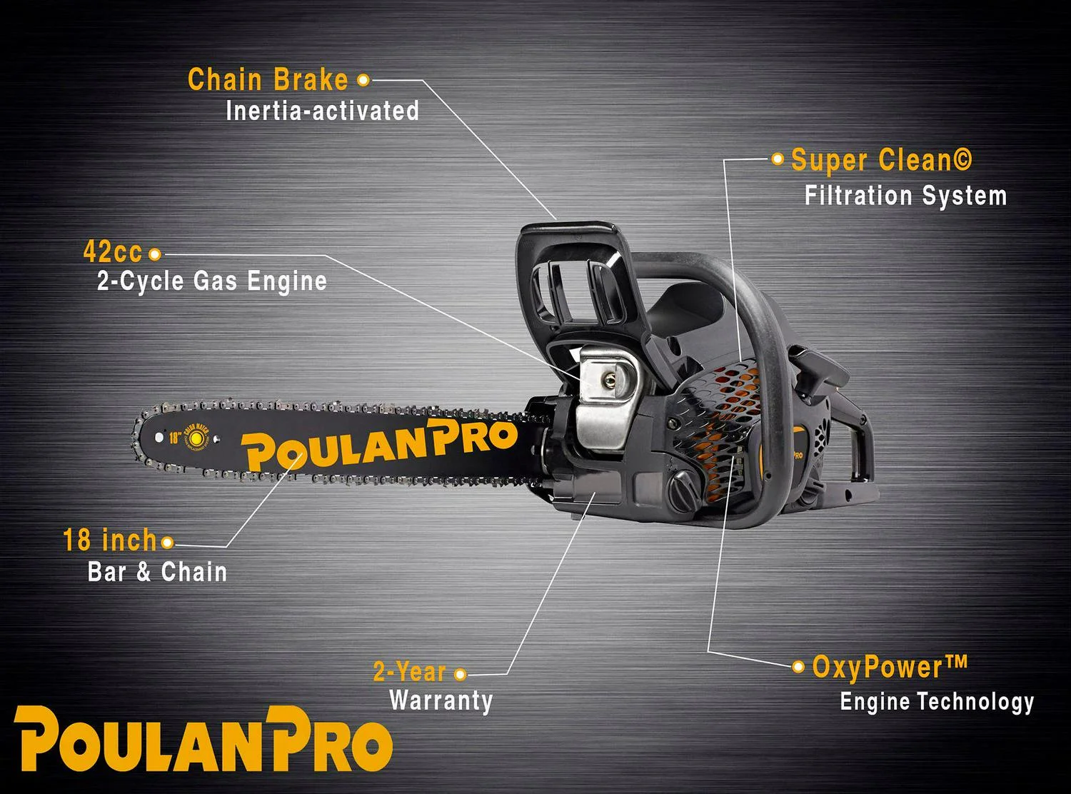 Poulan Pro PR4218 18-in 42-cc 2-cycle Gas Chainsaw, 967084801