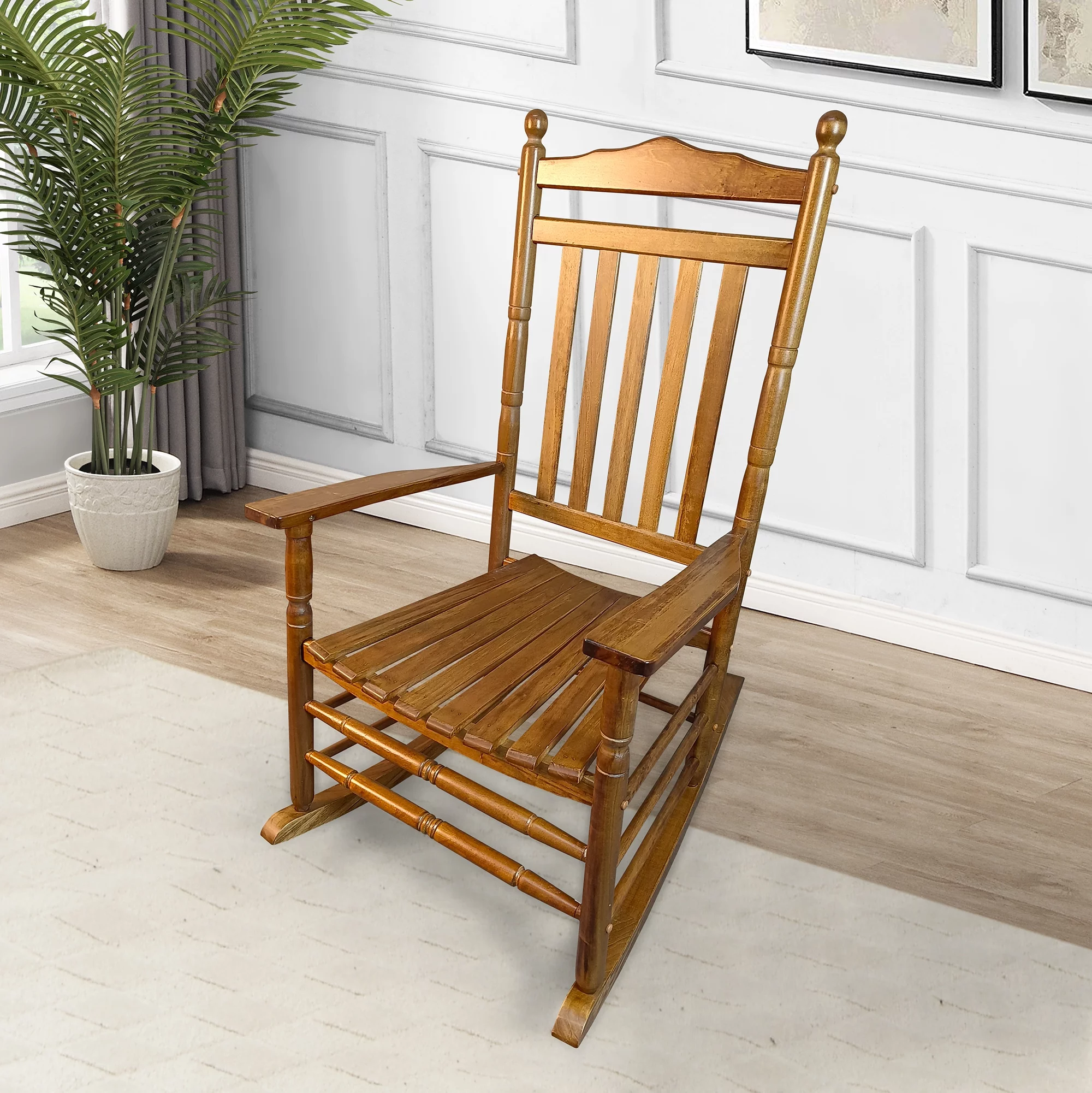 Outdoor Rocking Chair for Porch, Front Porch Chairs, Balcony, Patio-Brown