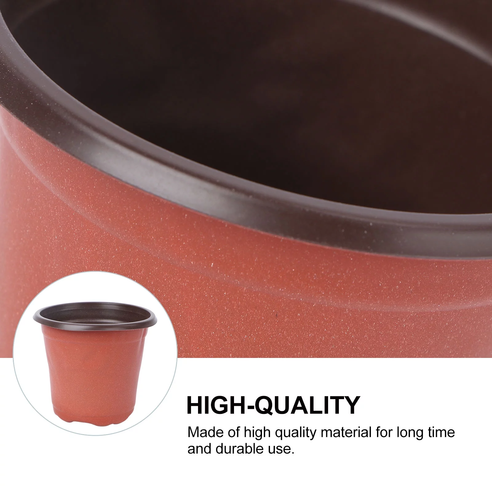 OUNONA 10PCS Plastic Plant Flower Pots Nursery Seedlings Pot Lightweight Two-tone Universal Seed Starting Pots