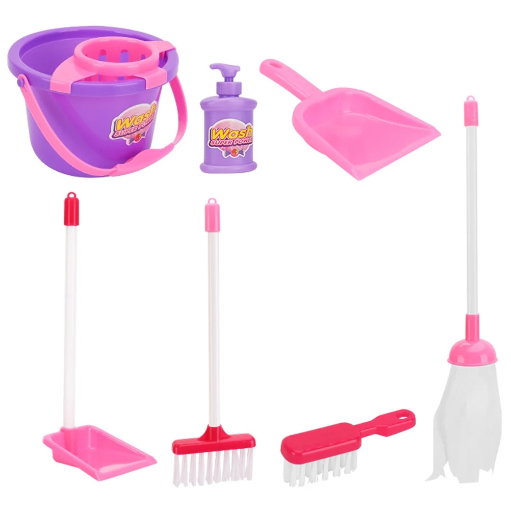 OUNONA Toys Cleaning Tool Kids Set Play Pretend Equipment Dustpan Broom Mini Sweeping Children Role