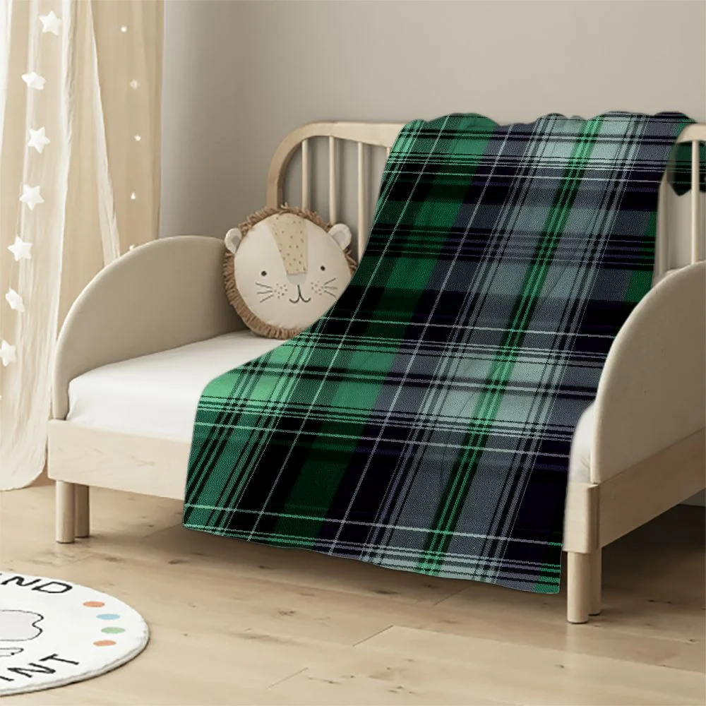 QCPP  Green Plaid Throw Blanket, 50