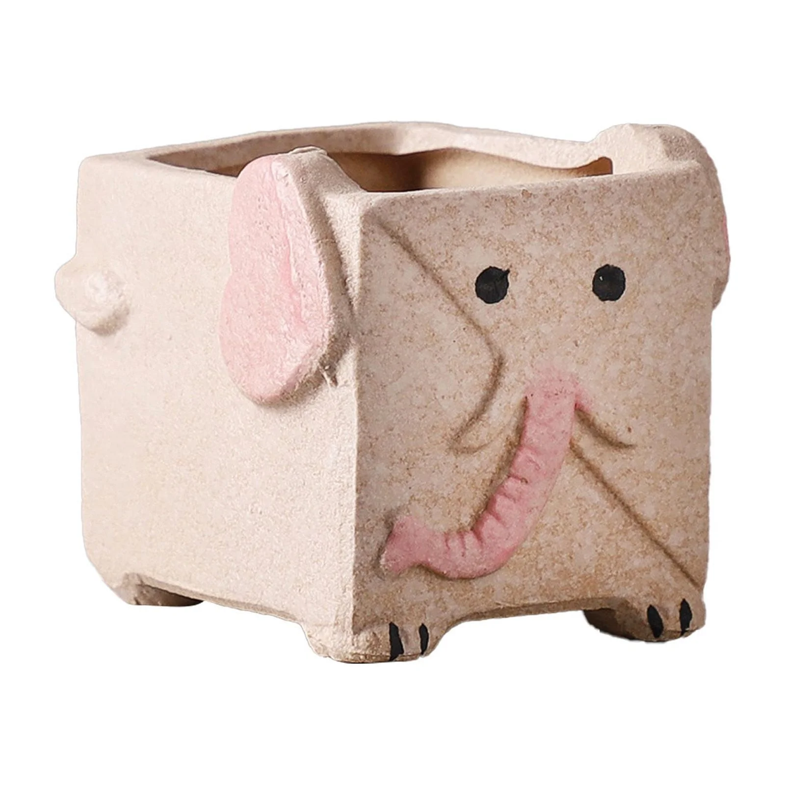 GuLuBin Cute Farm Ceramic Cartoon Flowerpot 1PC Simple And Cartoon Fleshy Flowerpot Gardening Potted Fleshy Flowerpot Animal Flowerpot(Red)