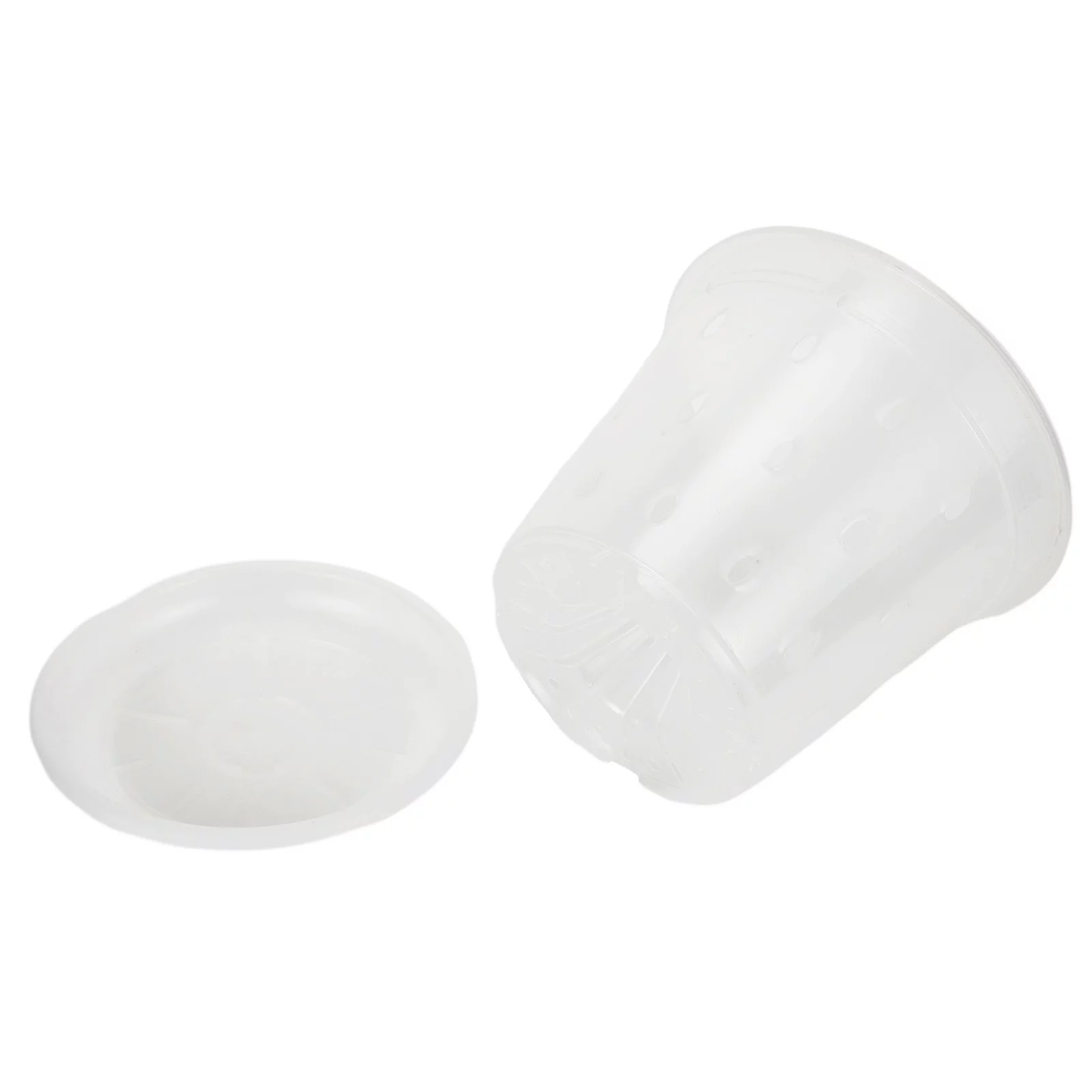 Pots 7inch Plastic Orchid Pots with Holes and SaucersSlotted 1/5 Pack