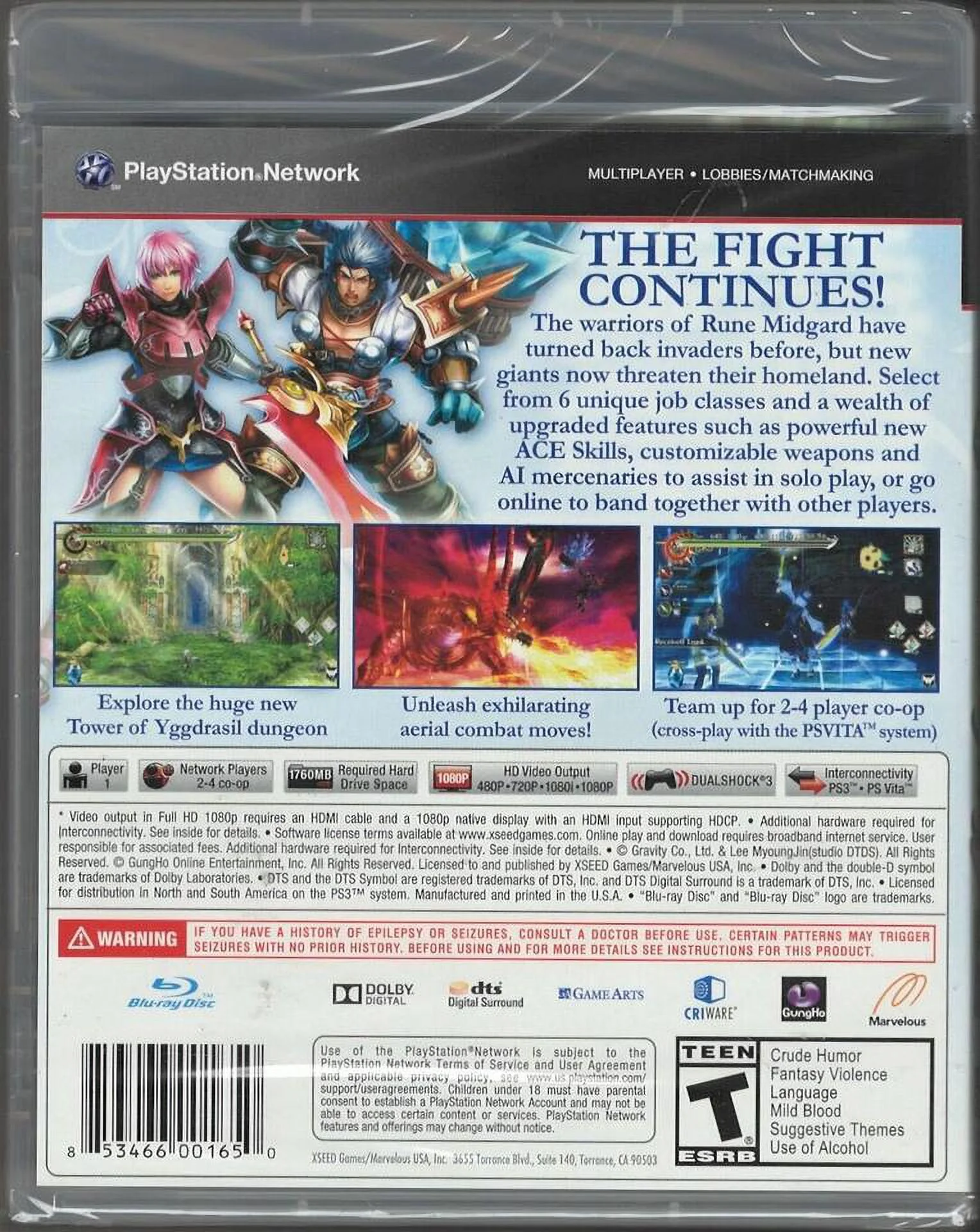 Ragnarok Odyssey ACE PS3 (Brand New Factory Sealed US Version) PlayStation 3, Pl