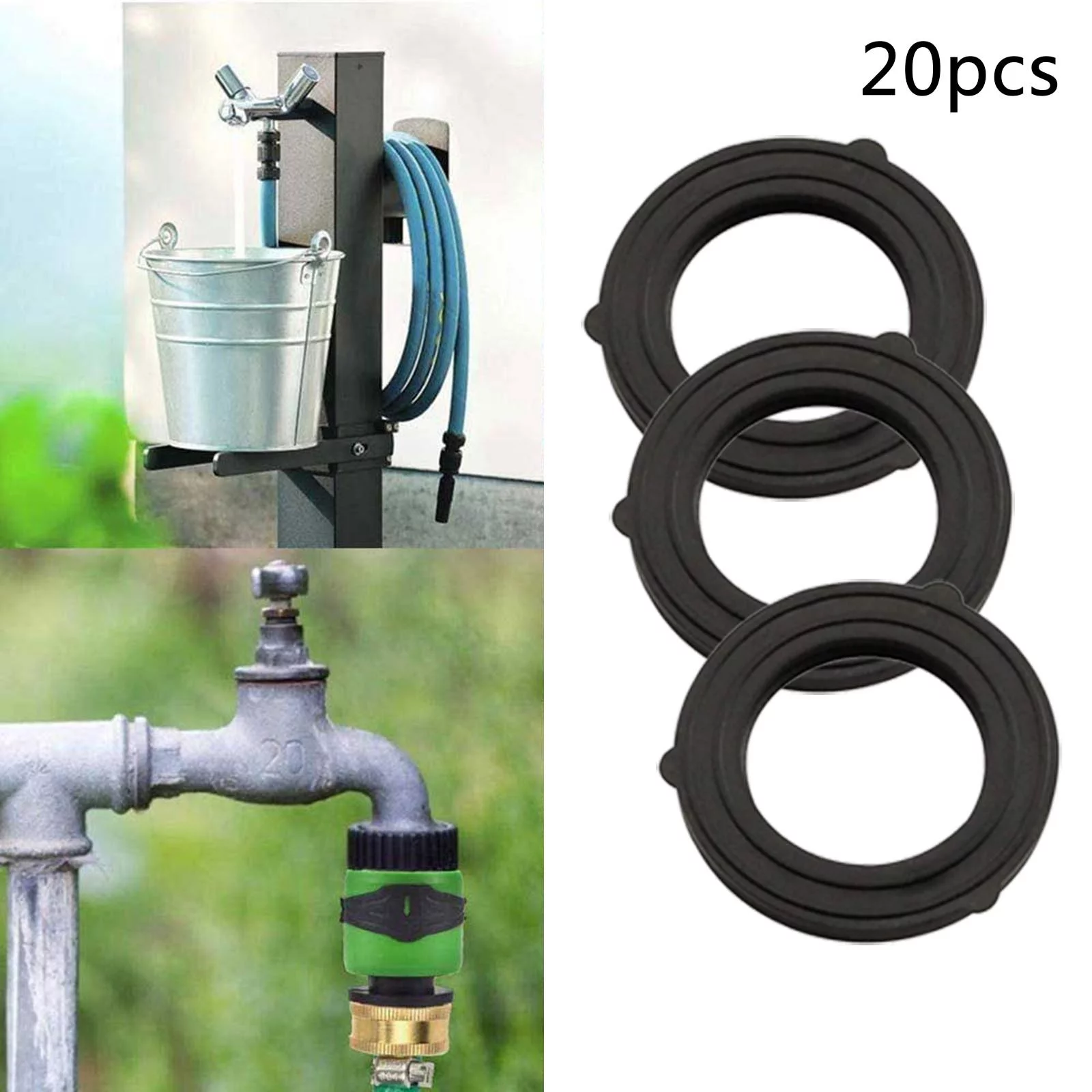 Rubber Gasket 6 Minutes Gasket 20Pcs Garden Rubber Nipple Seal Ring Joint Rubber Ring Seal Ring Bead Drill Bit Set