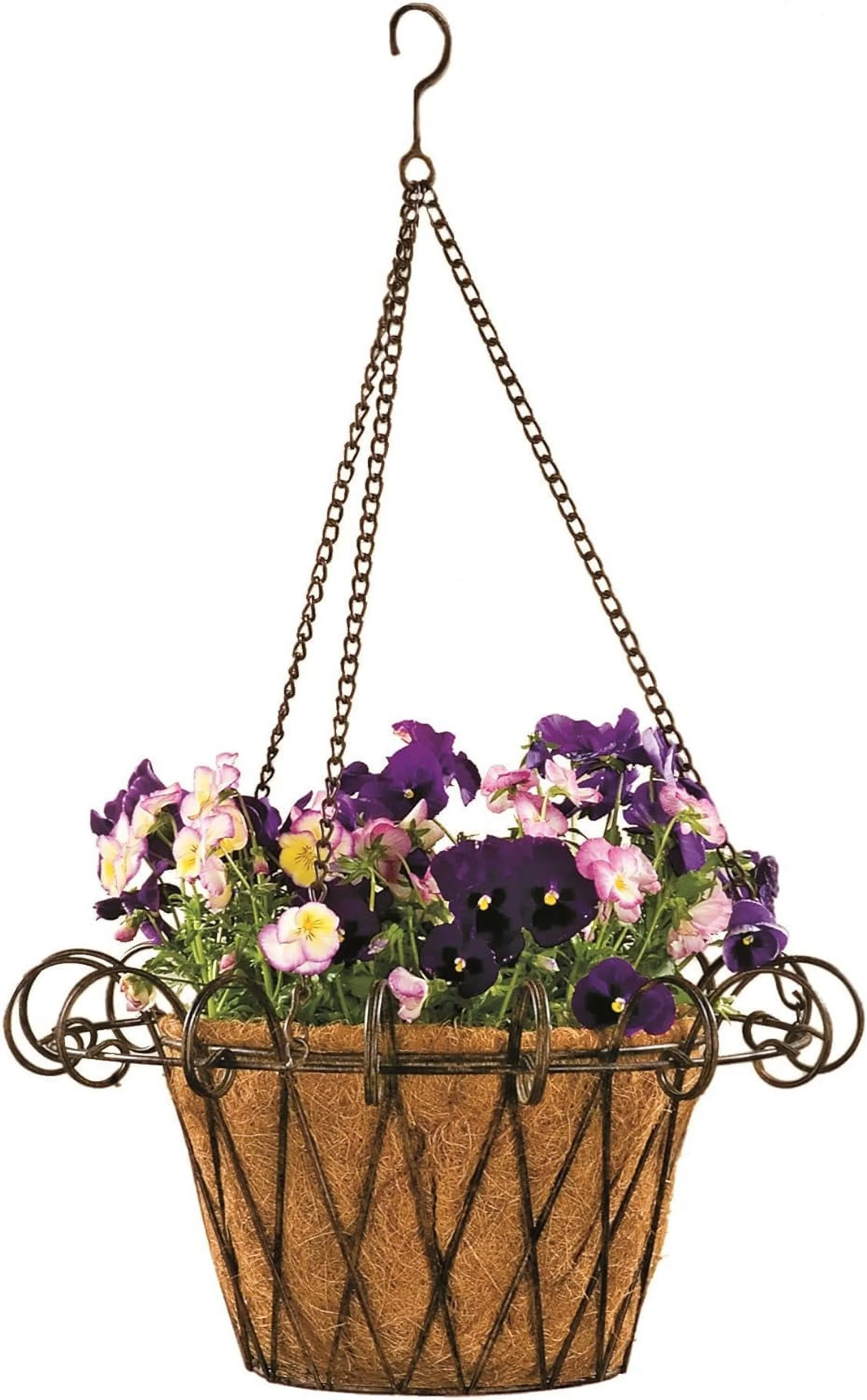 BA131 French Hanging Basket With Liner, Natural , 17
